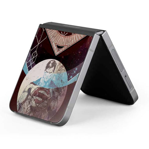 DC Comics Superman Purple Abstract Collage Galaxy Z Flip6 Skin